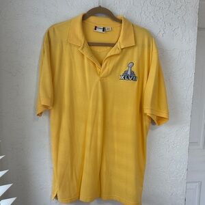 Classic Yellow Polo Shirt with Super Bowl XLVII Embroidered Logo
